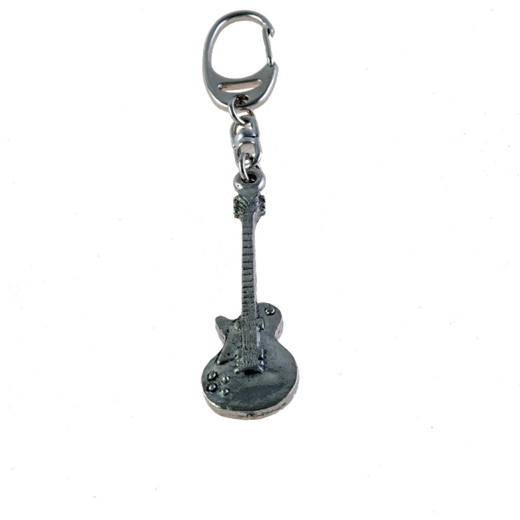 Electric guitar Gibson silver keychain