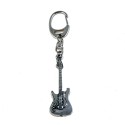 Electric guitar Strato silver keychain