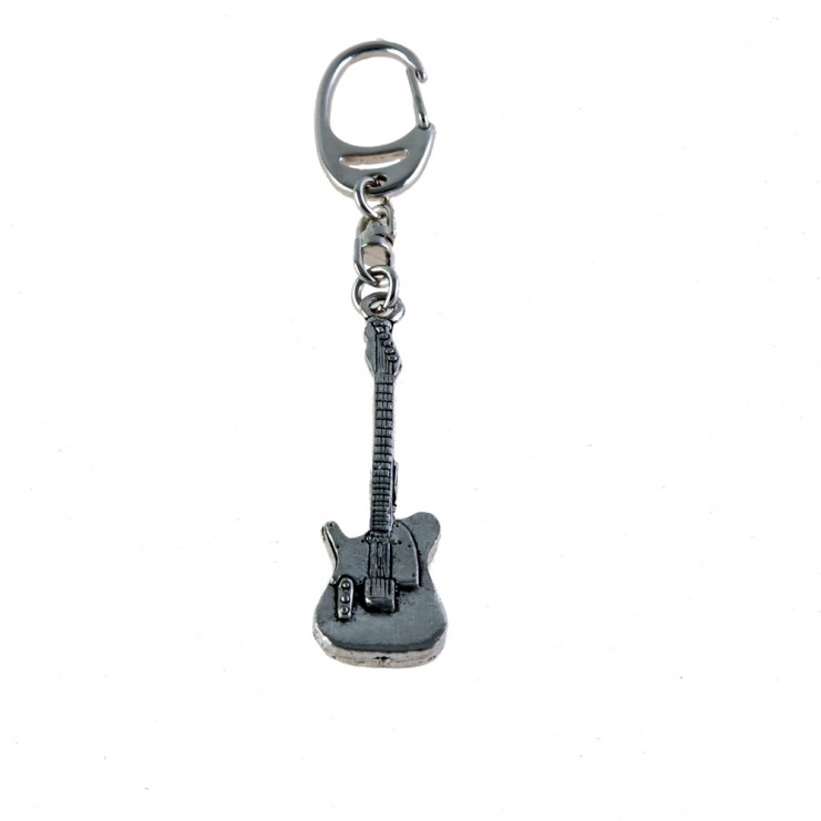 Llavero guitarra eléctrica Telecaster plateado