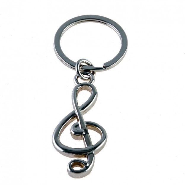 keychain metallic treble clef