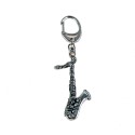 Saxophone silver keychain