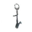 Llavero saxo plateado