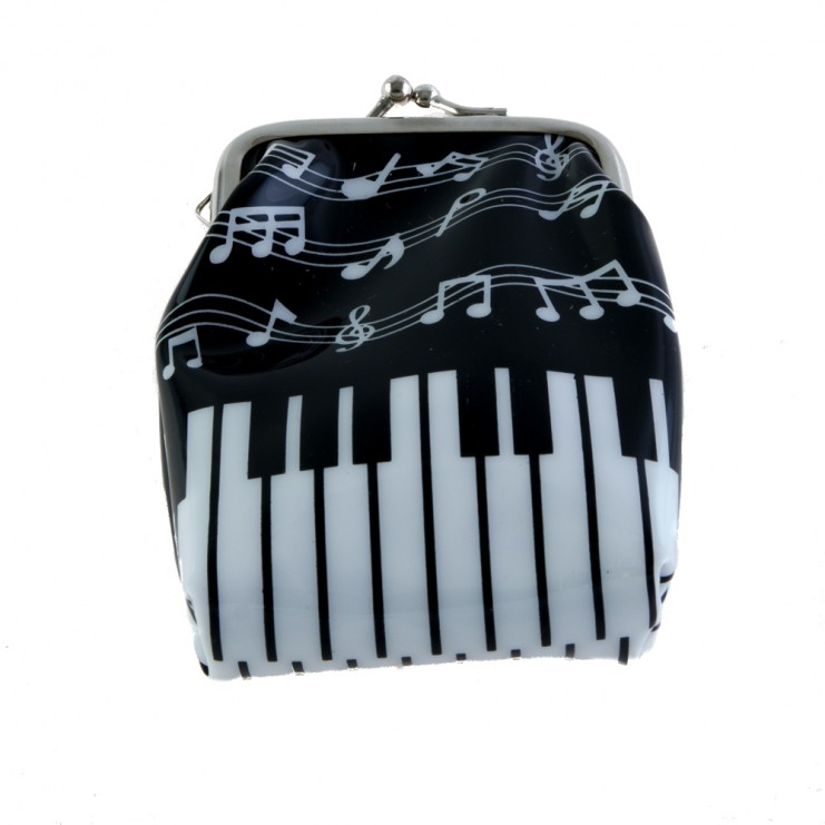 Score and piano keyboard coin purse