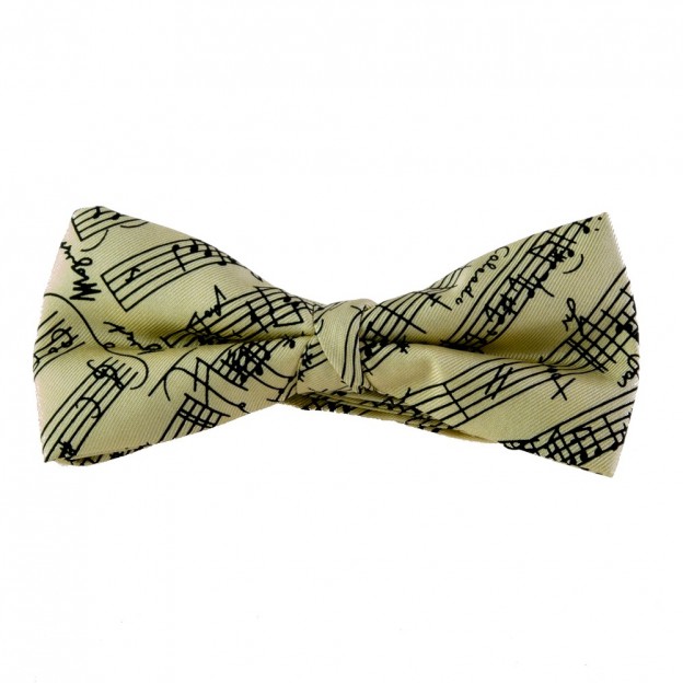 Silk bow tie white manuscript