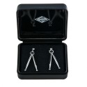 Pendientes 3D baquetas plateado