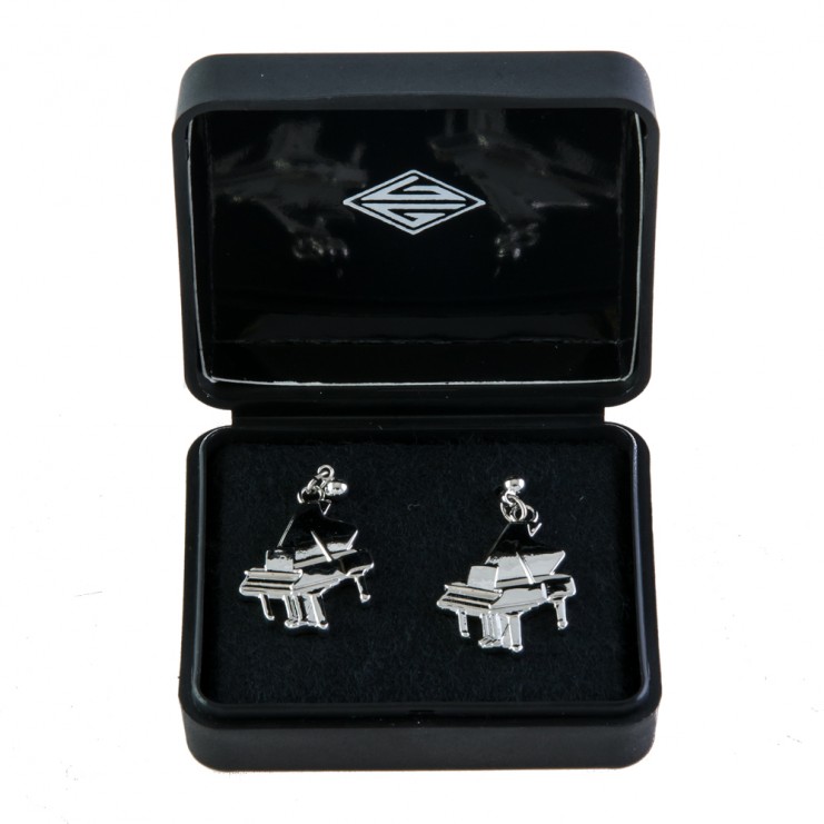 Grand piano silver earrings