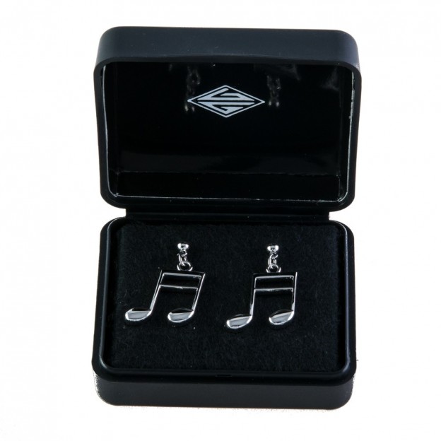 Double semiquaver sterling silver earrings