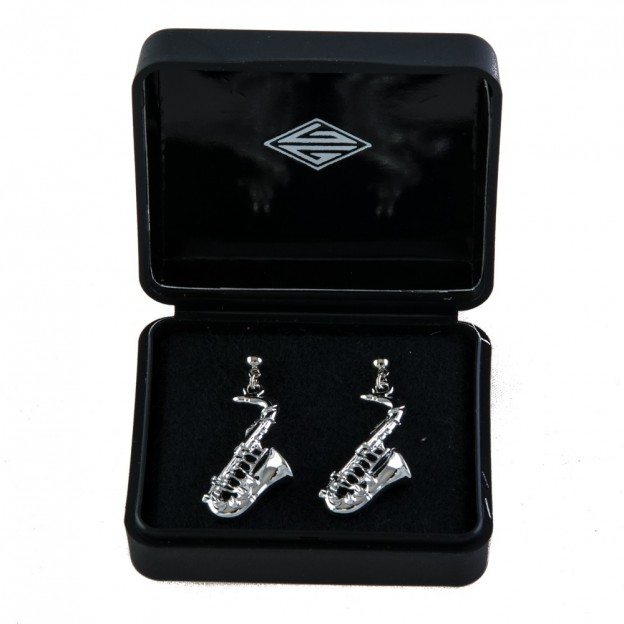 Pendientes 3D saxo plateado