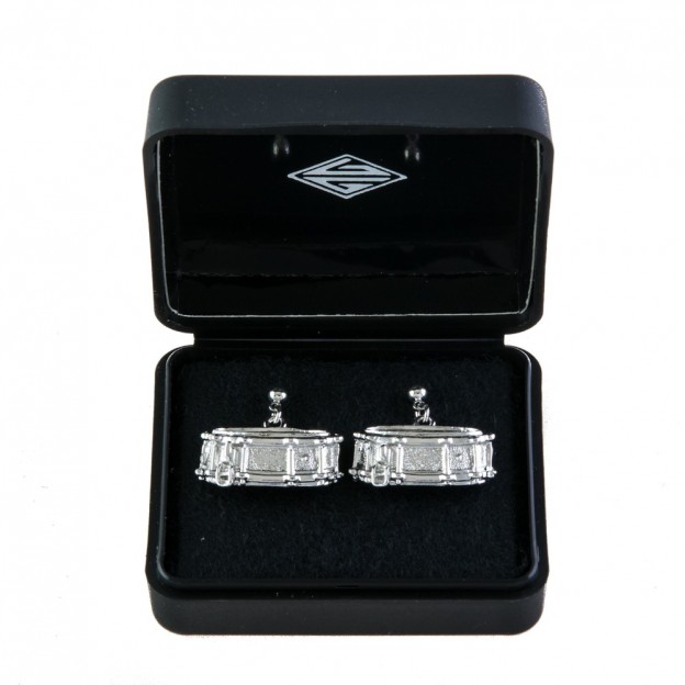 Drum silver 3D earrings