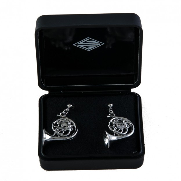 Pendientes 3D trompa plateado