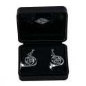 Pendientes 3D trompa plateado