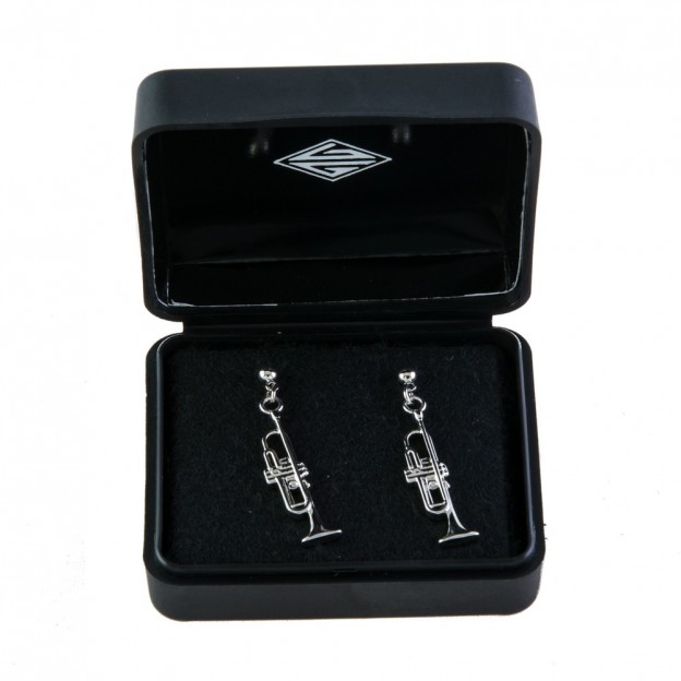 Pendientes trompeta plateado