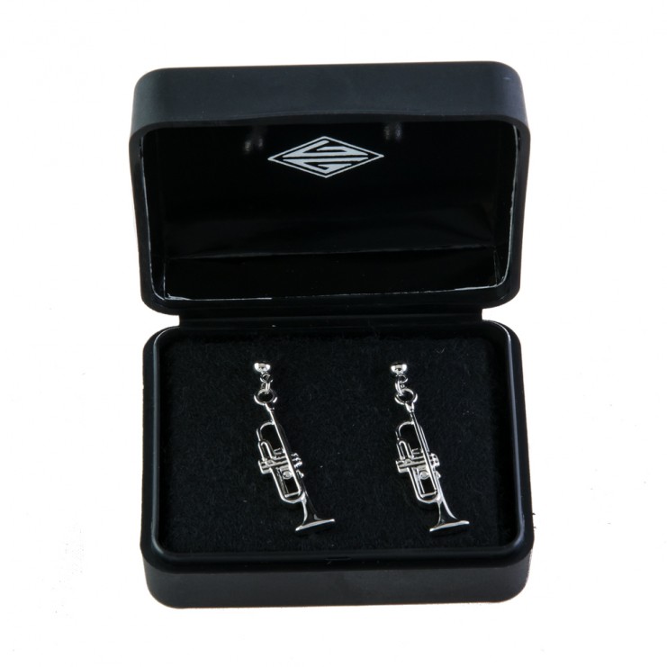 Pendientes trompeta plateado