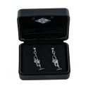 Silver plated trumpet earrings