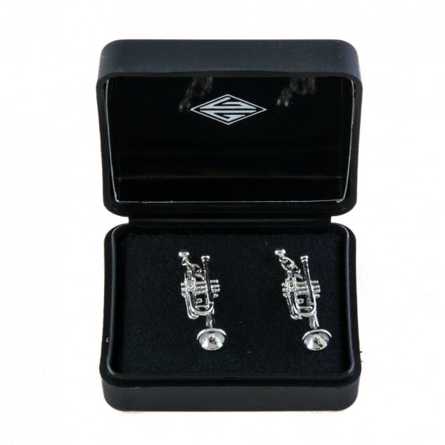 Trumpet silver 3D earrings