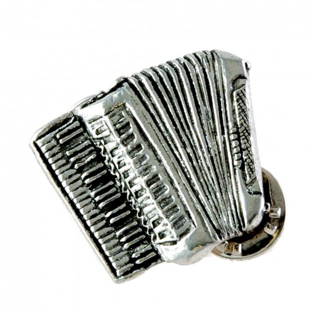 Accordion silver pin