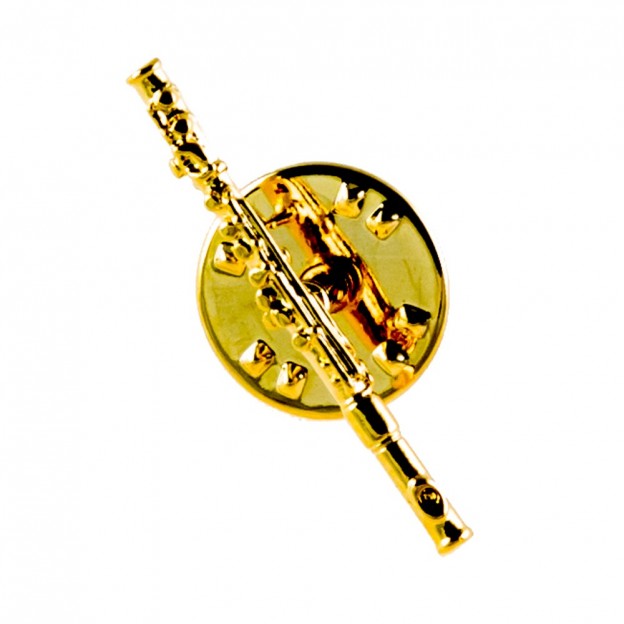 Pin flauta travesera dorado