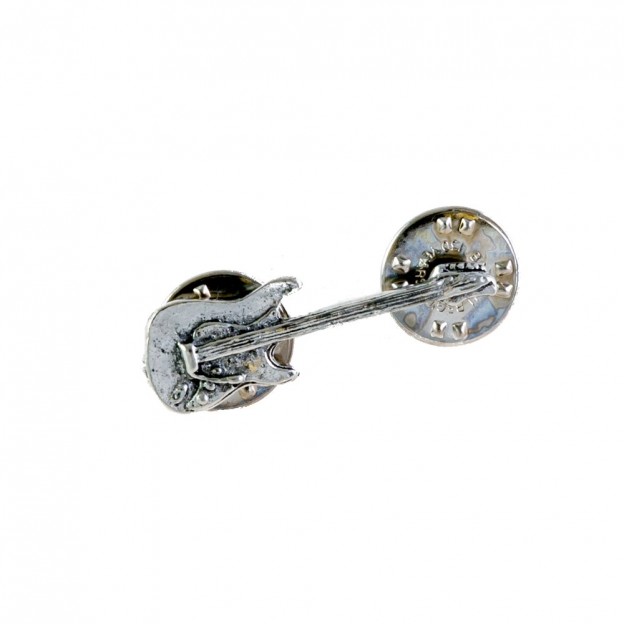 Strato silver plated electric guitar pin