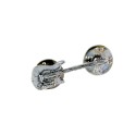 Electric guitar Strato silver pin