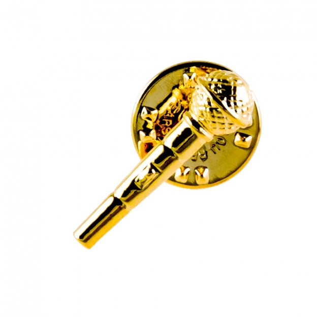 Pin micr&oacute;fono dorado