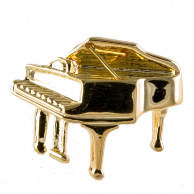 Grand piano gold pin