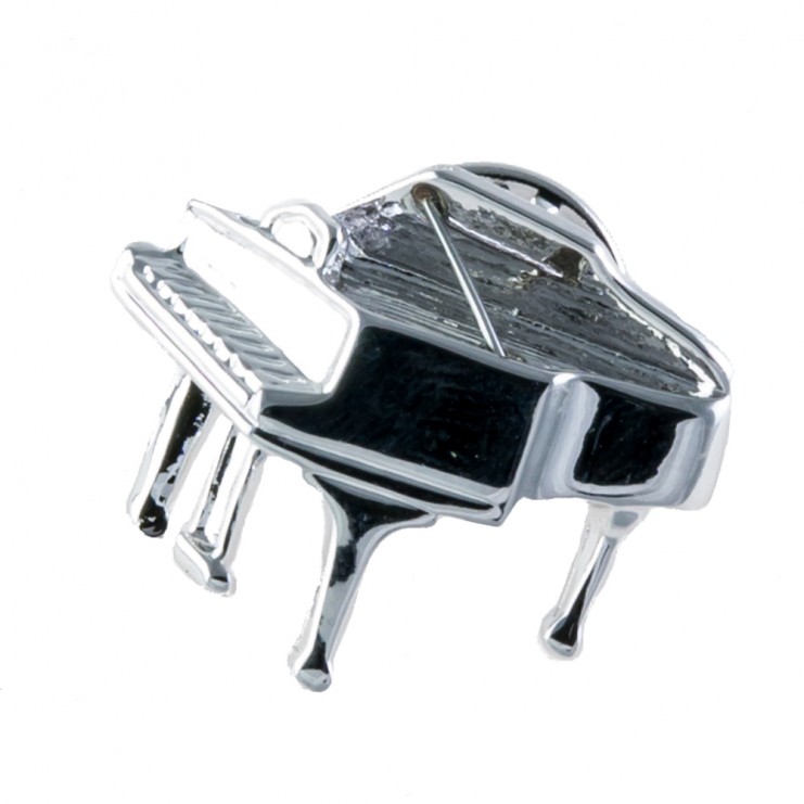 Pin piano de cola plateado