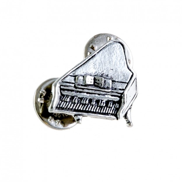 Grand piano silver pin