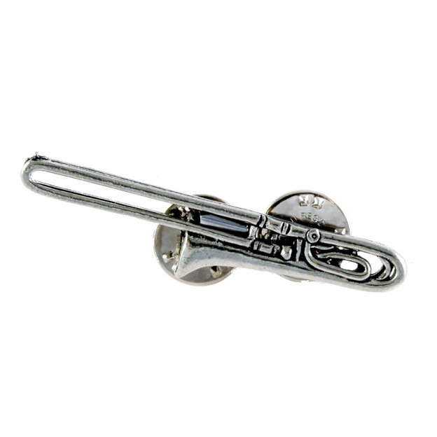Trombone pin silver plated