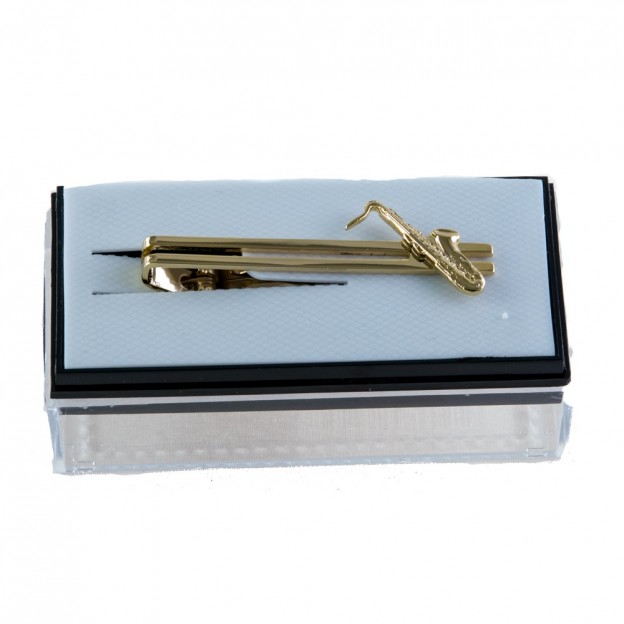 Pinza corbata saxo dorado