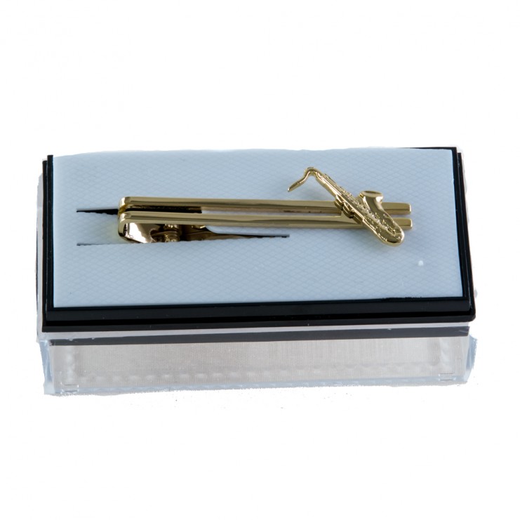 Pinza corbata saxo dorado
