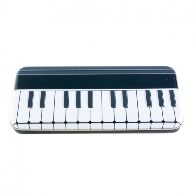 Black pencil case piano keyboard
