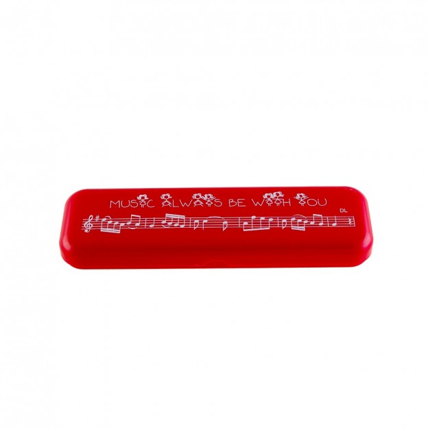 Red pencil case "Music always be with you"