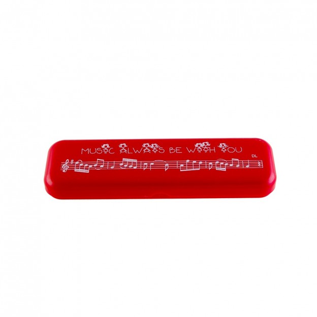 Plumier rojo "Music always be with you"