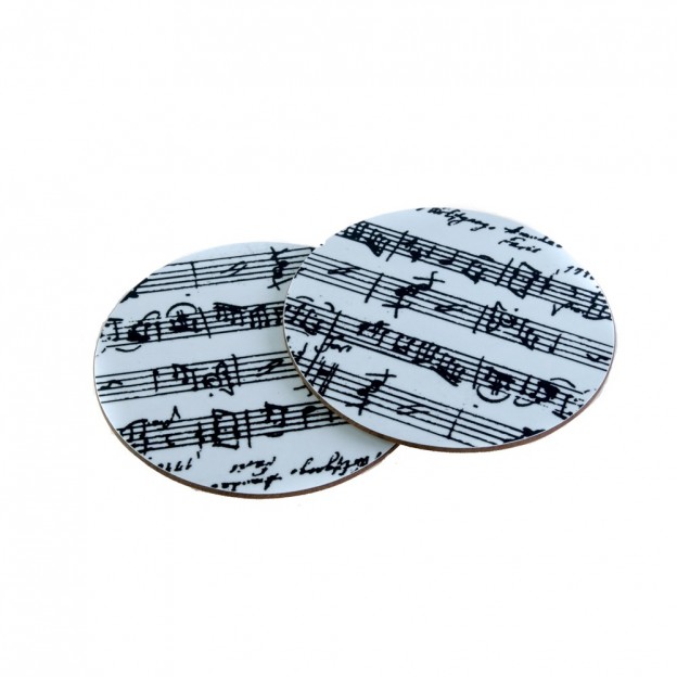 Posavasos blancos partitura