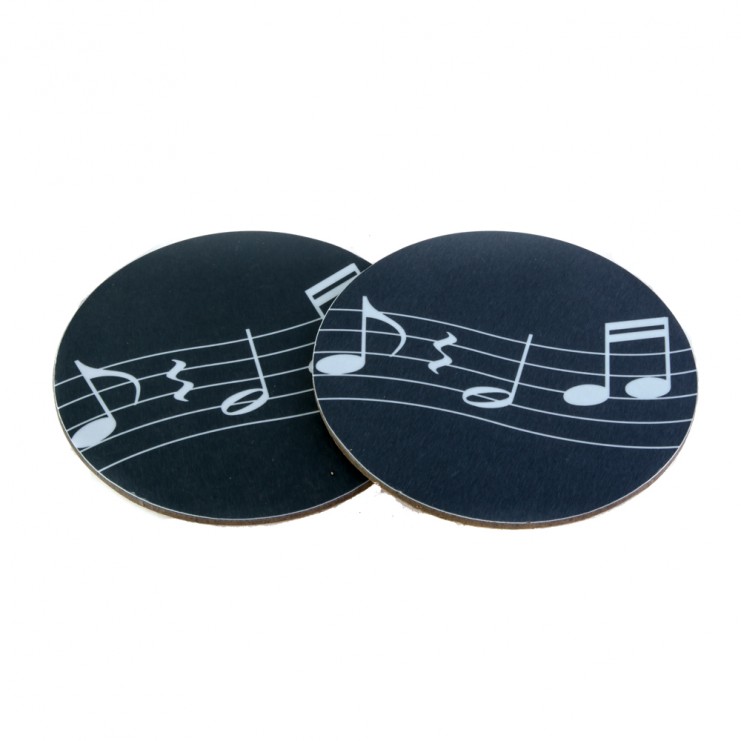 Posavasos negros pentagrama