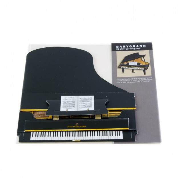 Postcard grand piano with envelope