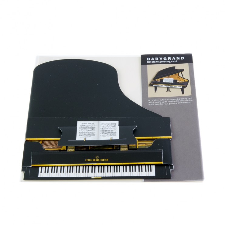 Postal piano de cola con sobre