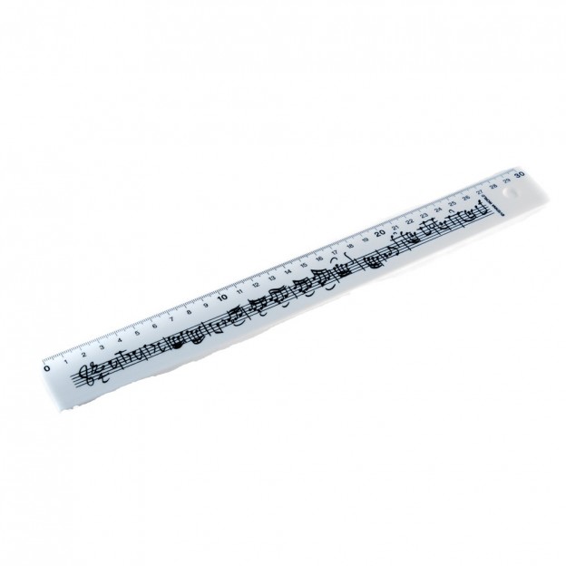 R&egrave;gle blanche port&eacute;e musicale 30 cm