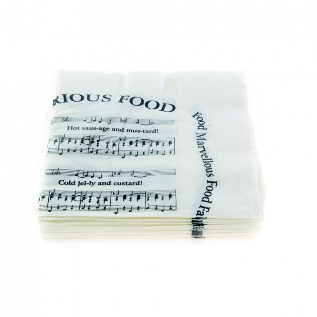 Cream colored napkins with score design