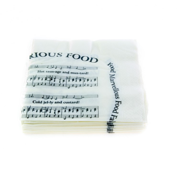 Cream colored napkins with score design