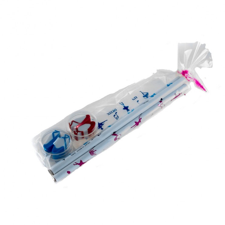 Set ballet/clavier de piano avec 3 crayons, regla et 2 gommes
