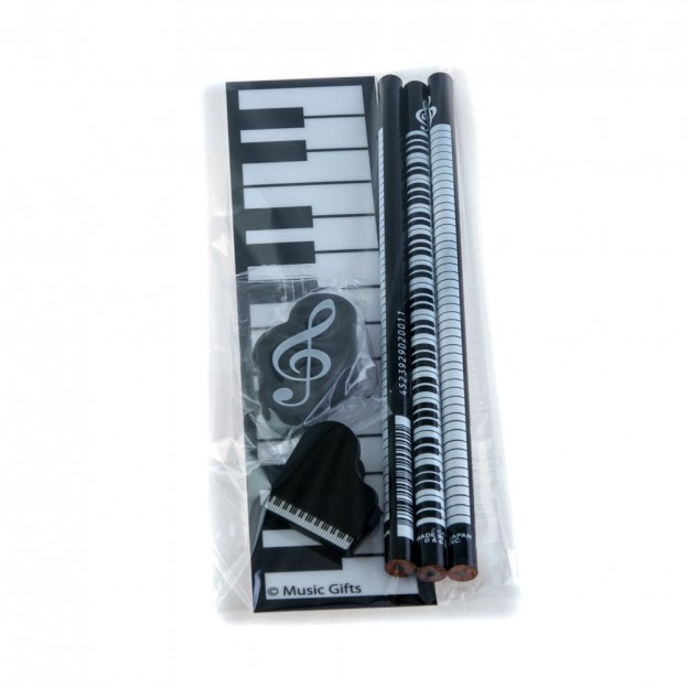 Set material escritorio teclado piano/clave de sol