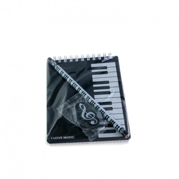 Set clavier avec bloc-notes, crayon et gomme