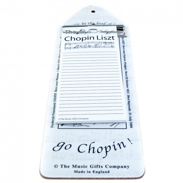 Soporte de pared para bloc de notas "Chopin list"