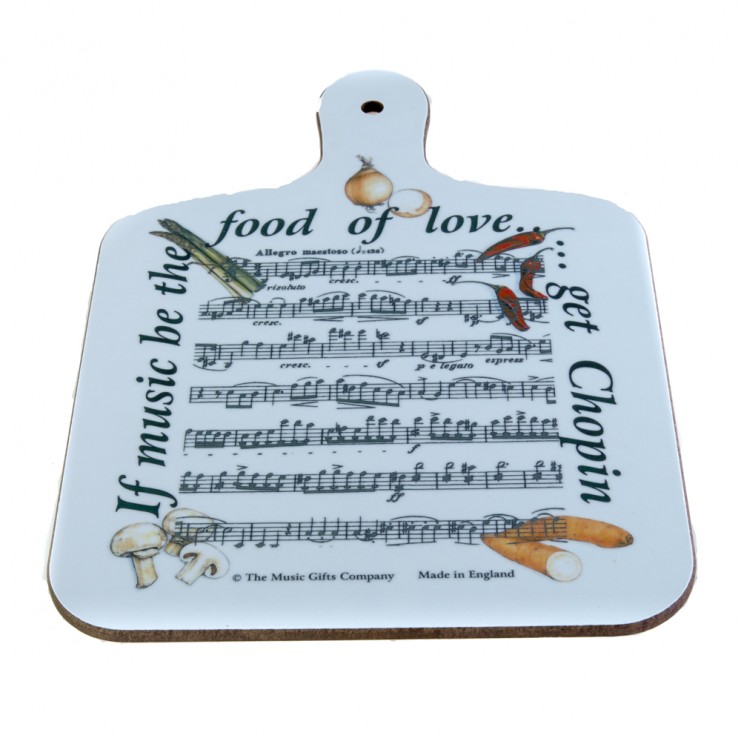 Chopin manuscript kitchen board with vegetables