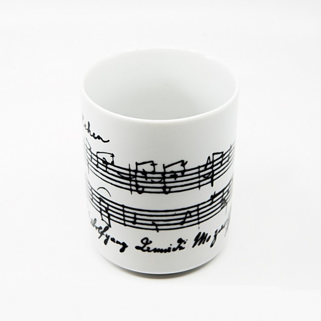 Ceramic mug with Mozart's manuscript