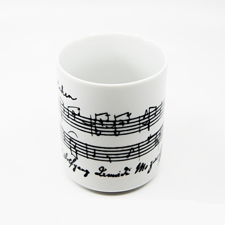 Mug en céramique avec partition de Mozart