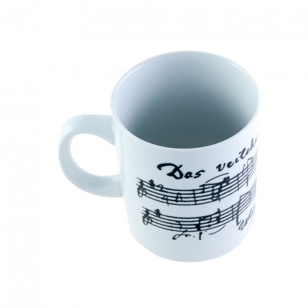 Ceramic mug with Mozart's manuscript