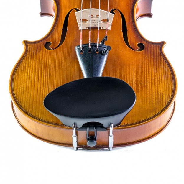 Flesh-Flat violin center chinrest, ebony