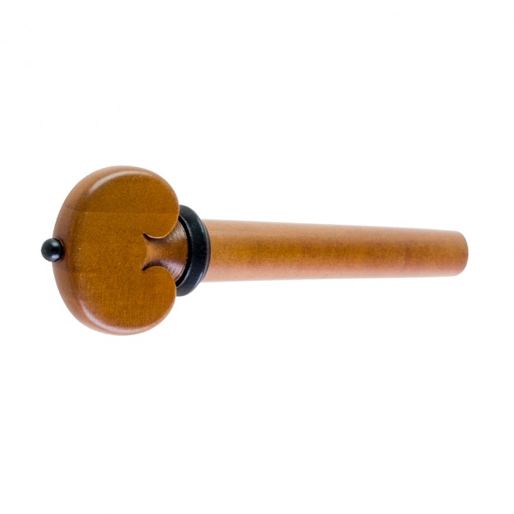 Cheville pour violon en buis, modèle cœur avec pin et collerette noirs